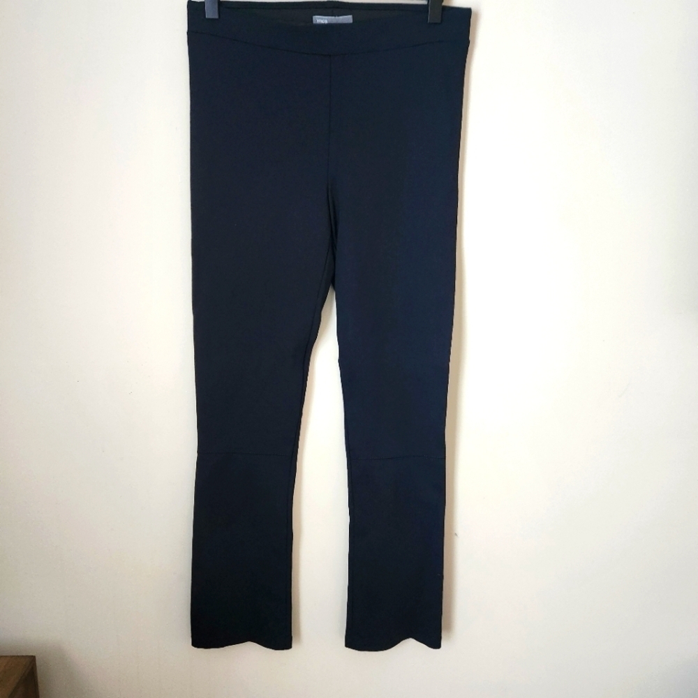 Vince| Ponte Knit Pull On Straight Leg Cropped Black Leggings - Size M
